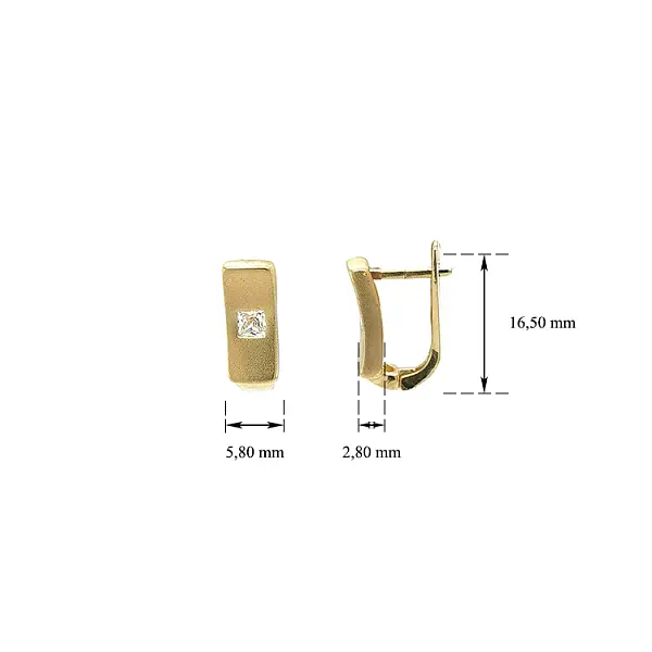 Vòng tai vàng đính đá zircon