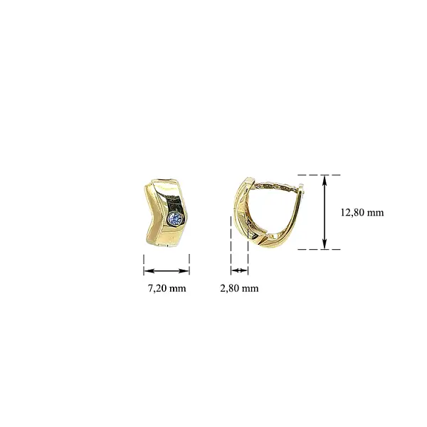 Vòng tai vàng đính đá zircon