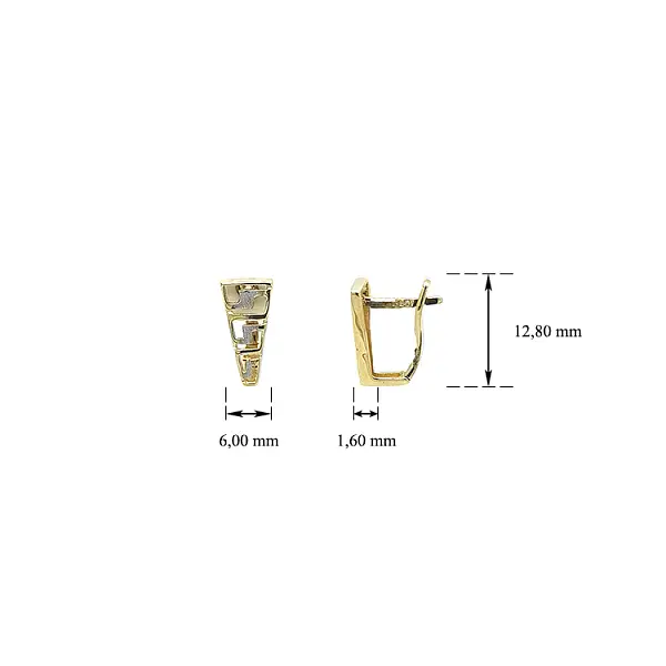 Khuyên tai làm từ vàng kết hợp