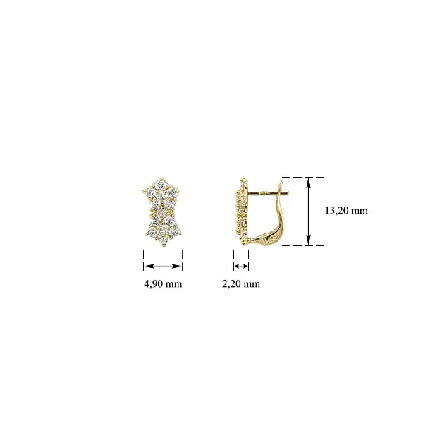 Vòng tai vàng đính đá zircon