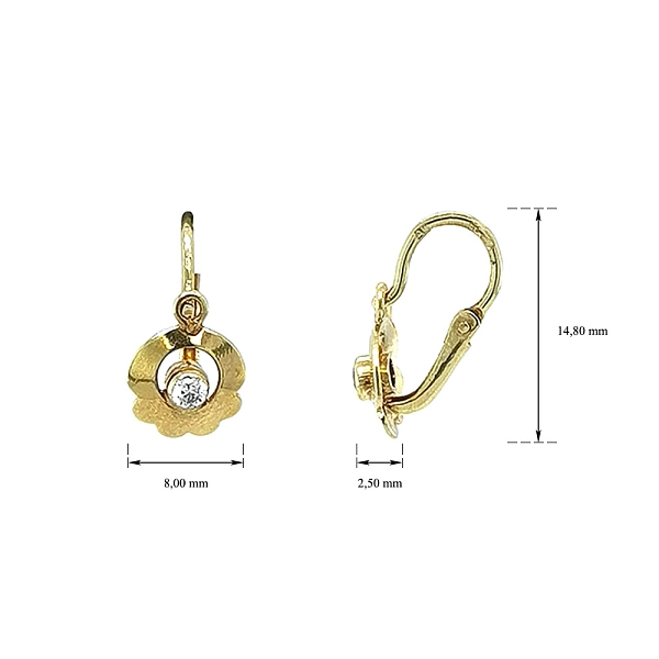 Vòng tai Golden Children với đá zircon