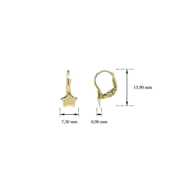 Vòng tai vàng hình sao