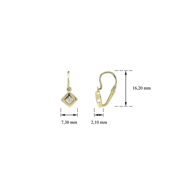 Vòng tai Golden Children với đá zircon
