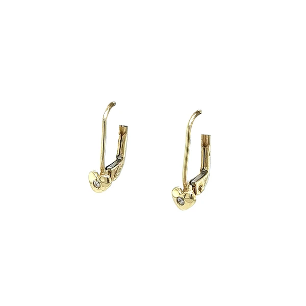 Hoa tai vàng hình trái tim thanh lịch gắn zircon
