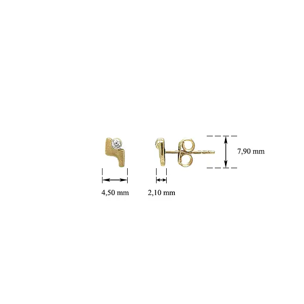 Vòng tai vàng Pecky đính đá zircon