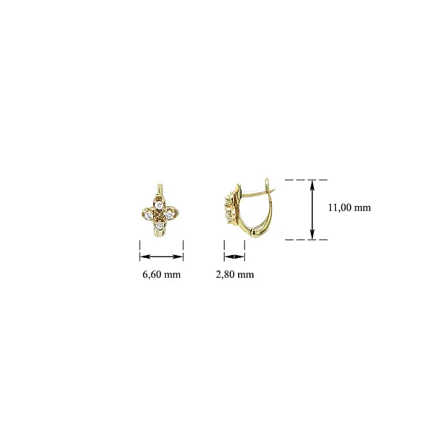 Vòng tai vàng đính đá zircon