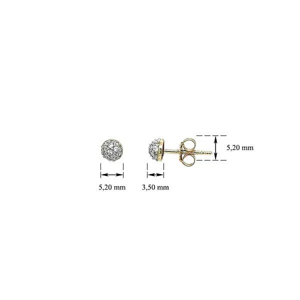 Vòng tai vàng đính đá zircon