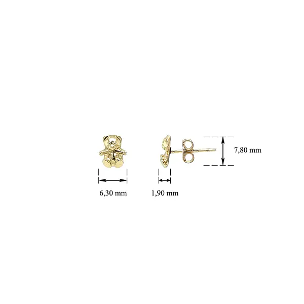 Bông tai gấu con vàng