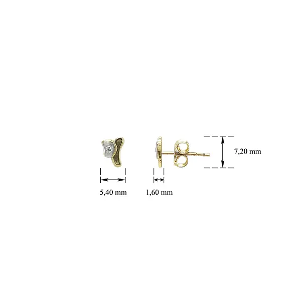 Khuyên tai đính đá zircon trong vàng