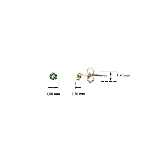 Vòng tai vàng đính ngọc lục bảo