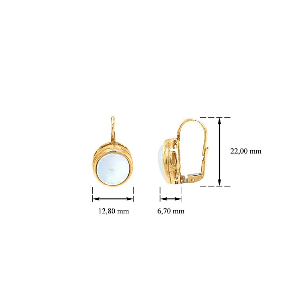 Vòng tai vàng đính ngọc opal