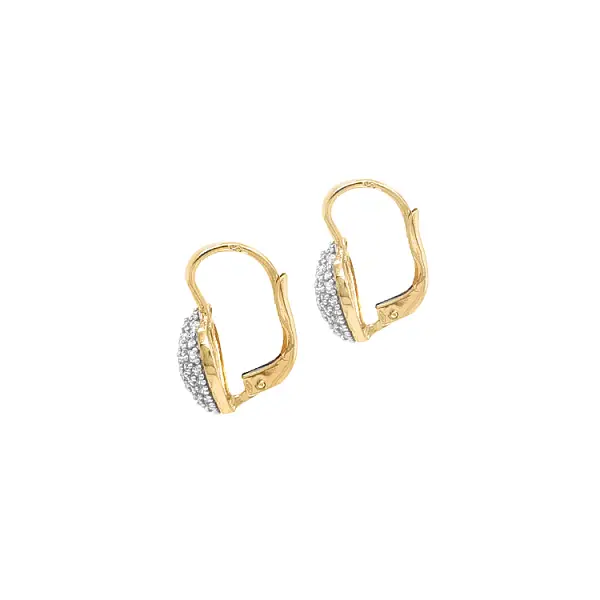 Vòng tai vàng hình trái tim đính đá zircon