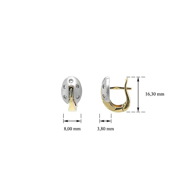 Vòng tai làm từ vàng kết hợp với đá zirconia