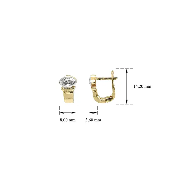 Vòng tai vàng đính đá zircon