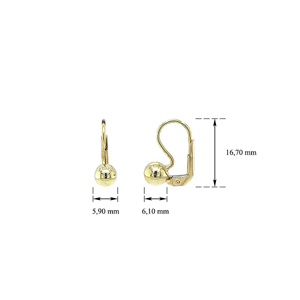 Vòng tai vàng hạt