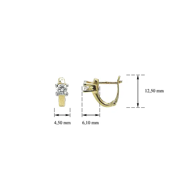 Vòng tai vàng đính đá zircon