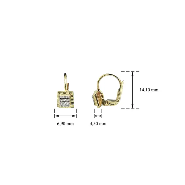 Vòng tai vàng đính đá zircon