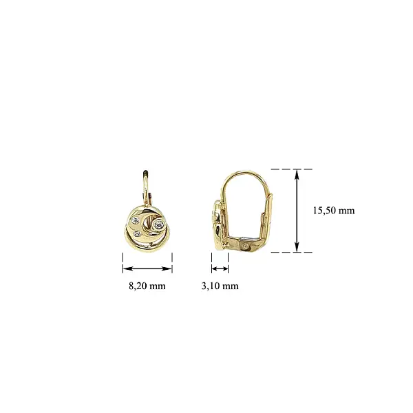 Vòng tai vàng đính đá zircon