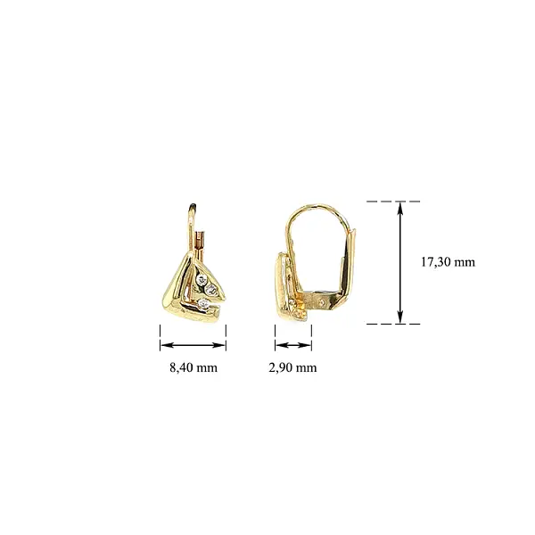 Vòng tai vàng đính đá zircon