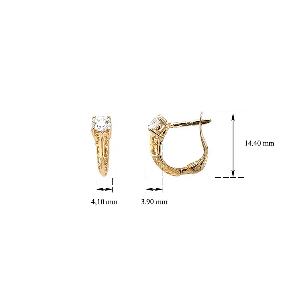 Vòng tai vàng đính đá zircon