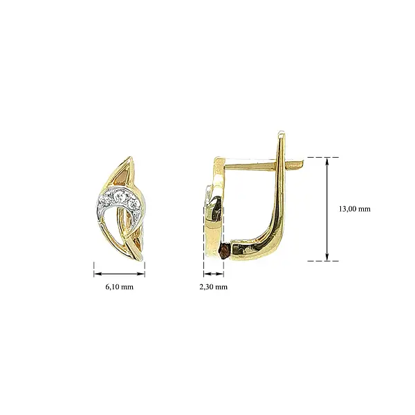 Vòng tai vàng đính đá zircon