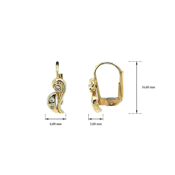 Vòng tai vàng đính đá zircon