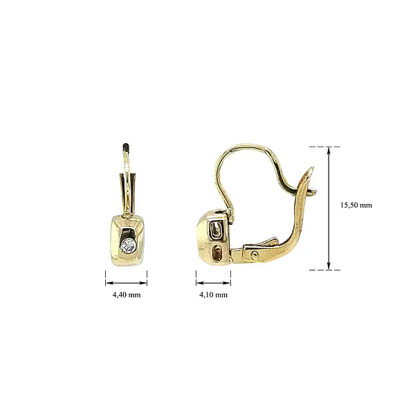 Vòng tai vàng đính đá zircon