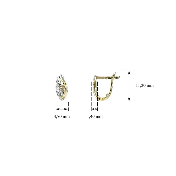 Khuyên tai đính đá zircon trong vàng