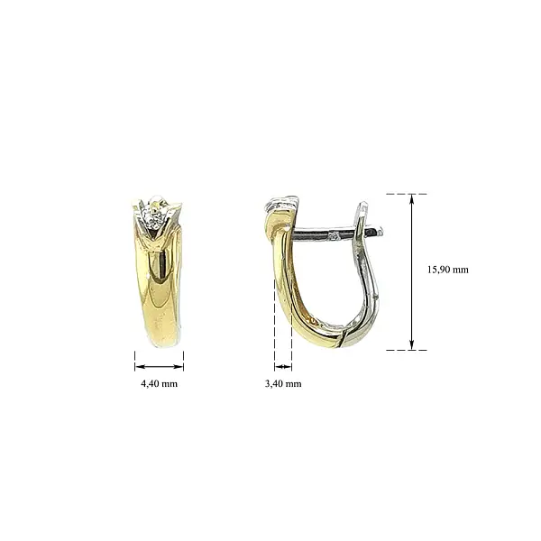 Vòng tai vàng đính đá zircon