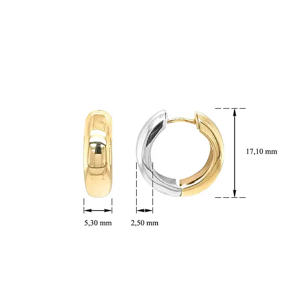 Vòng tai tròn có thể đảo ngược màu vàng