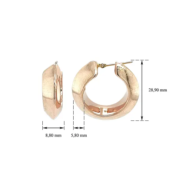 Vòng tai tròn làm từ vàng hồng