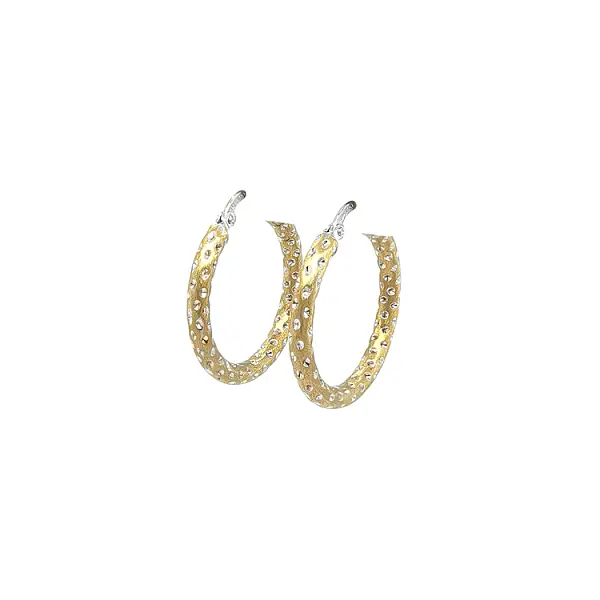 Vòng tai tròn làm từ vàng kết hợp