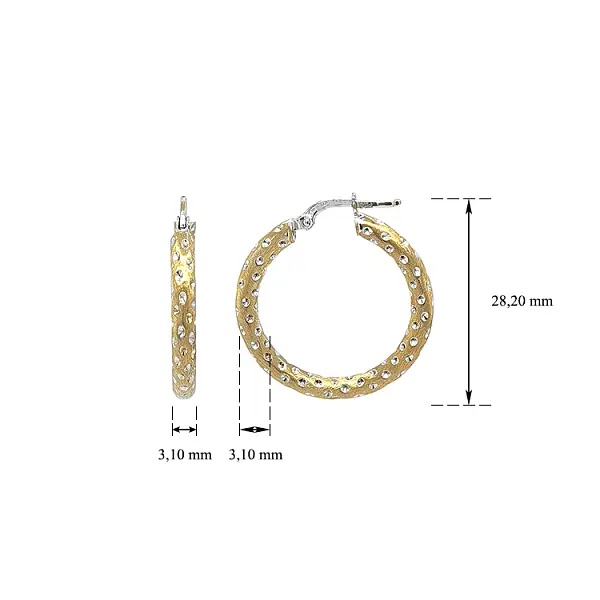 Vòng tai tròn làm từ vàng kết hợp