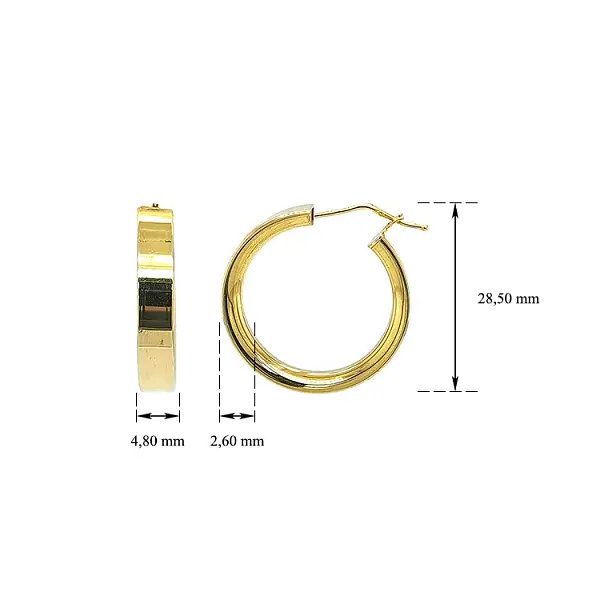 Vòng tai tròn vàng