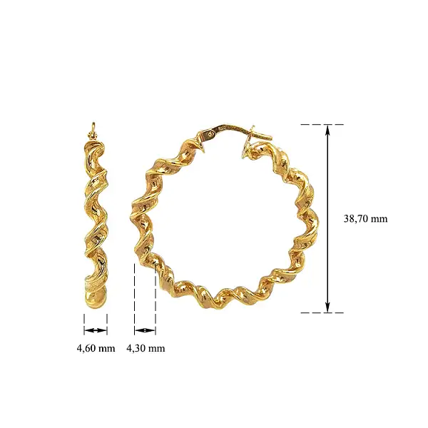 Vòng tai tròn vàng