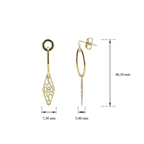 Vòng tai vàng đính đá lấp lánh