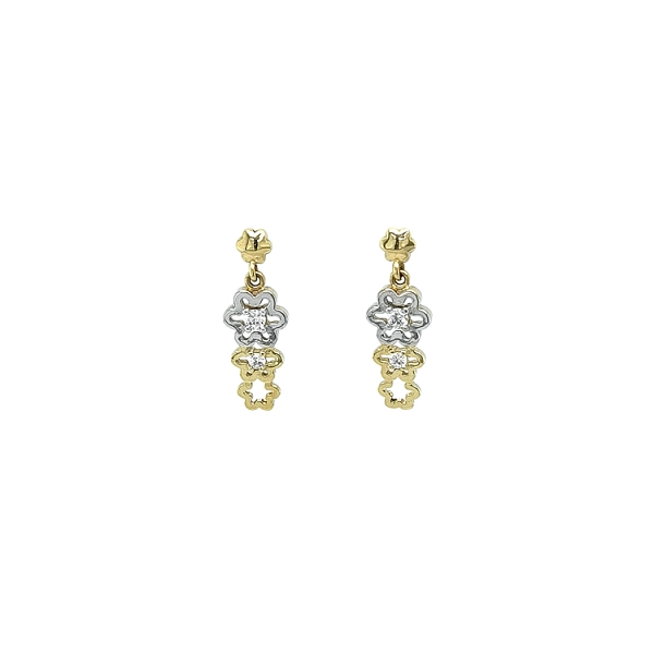 Khuyên tai đính đá zircon trong vàng