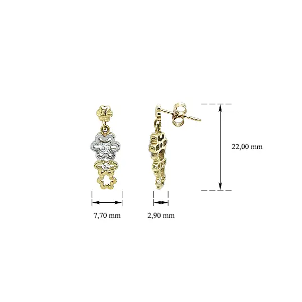 Khuyên tai đính đá zircon trong vàng