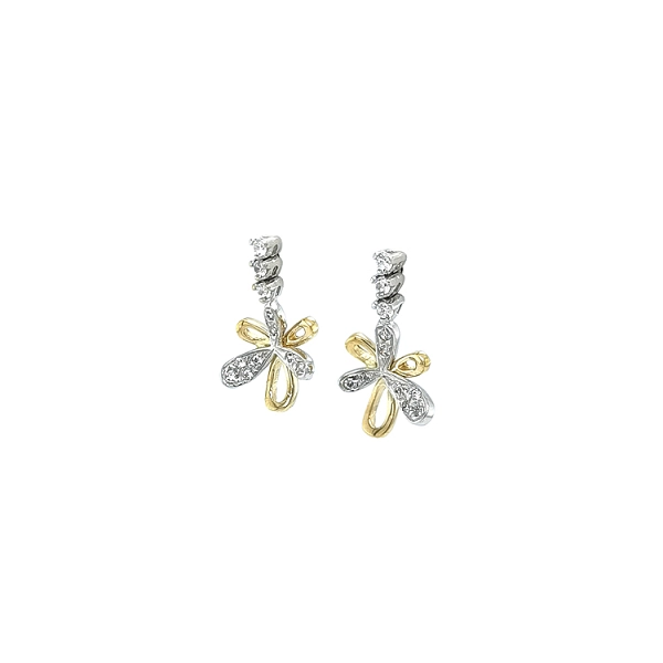 Khuyên tai đính đá zircon trong vàng