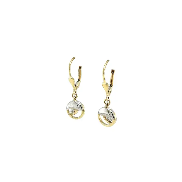 Vòng tai dạng chuỗi với đá zircon và vàng kết hợp