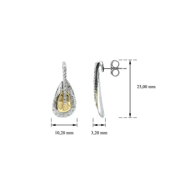 Khuyên tai đính đá zircon trong vàng