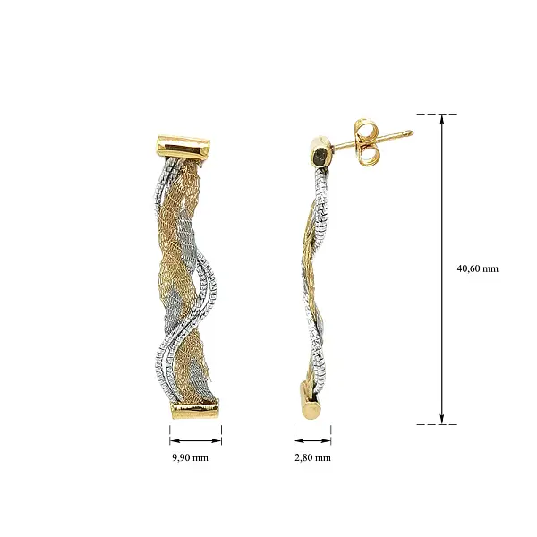 Khuyên tai làm từ vàng kết hợp