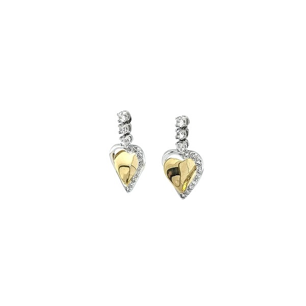 Vòng cổ đeo tai hình trái tim đính đá zircon