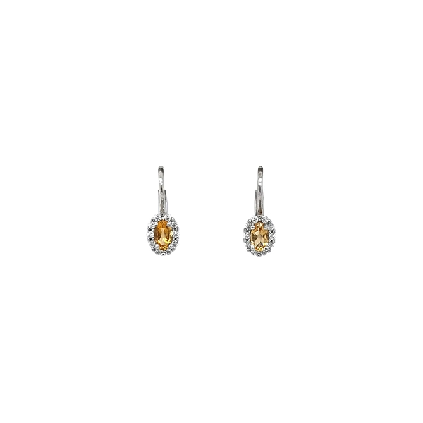 Vòng tai vàng trắng citrine