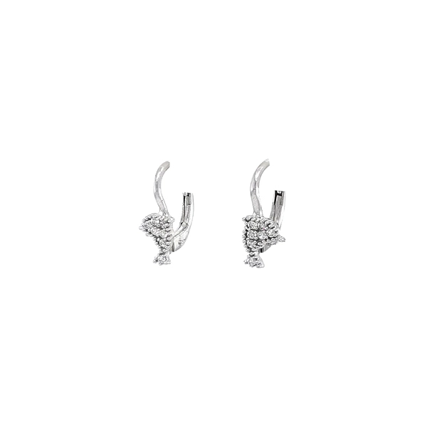 Vòng tai vàng cho trẻ em hình cá heo đính đá zircon