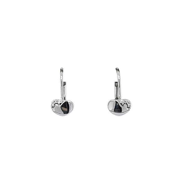 Khuyên tai Sdrce với đá zircon trắng vàng