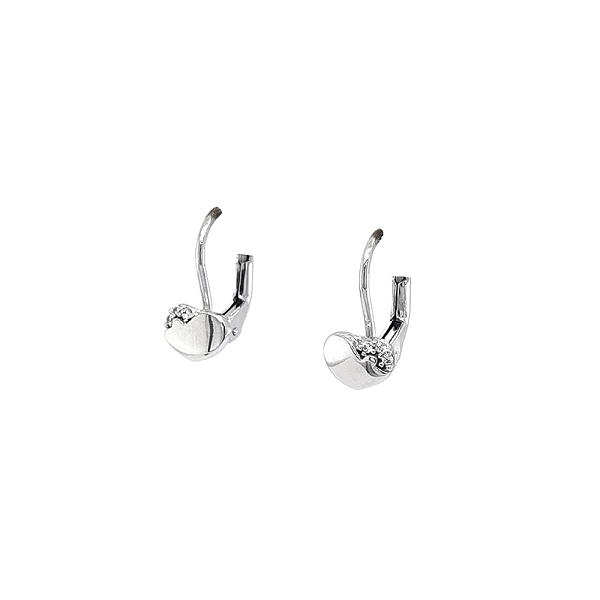 Khuyên tai Sdrce với đá zircon trắng vàng