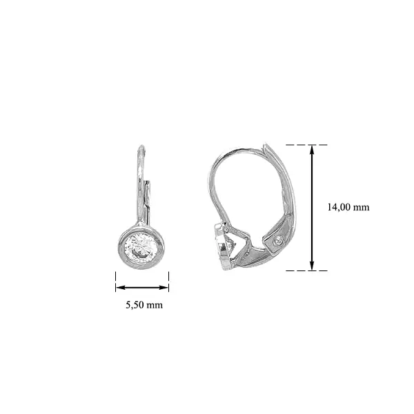 Vòng tai vàng đính đá zircon