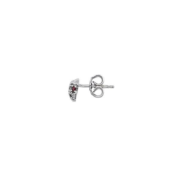 Vòng tai vàng trắng hình con bọ rùa đính đá zircon