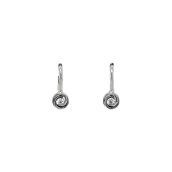 Hoa tai vàng trắng thanh lịch gắn zircon